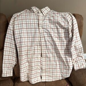 St. John's Bay White and Red Plaid Button Down Shirt